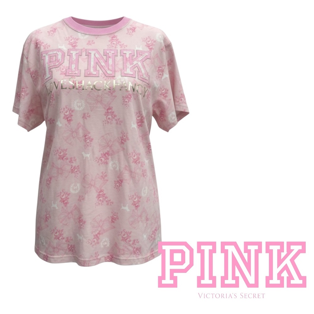 LoveShackFancy & PINK Collab Floral Design TShirt